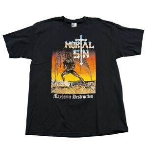 Y2K Mortal Sin Mayhemic Destruction Metal T shirt